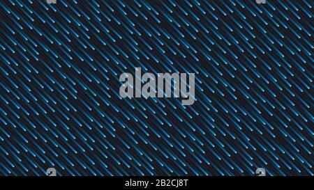 Dunkelblauer kosmischer Regen glühender Linien. HD 16x9-Vektormuster. Stock Vektor