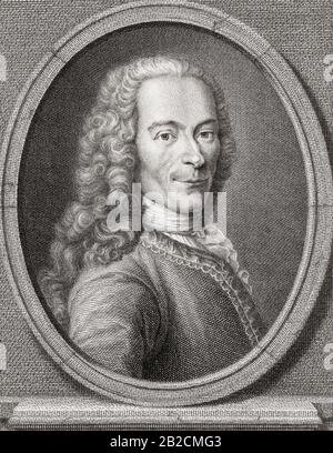 François-Marie Arouet, 1694 - 297, am bekanntesten durch seine Frau de plume von Voltaire. Französischer Schriftsteller, Historiker und Philosoph der Aufklärung. Stockfoto