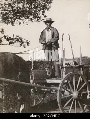 Antiquitätenfoto von 1898, indianischer gebürtiger Amerikaner Joseph Mingo (1826-1913) in Martha's Vineyard, Massachusetts. QUELLE: ORIGINALFOTO Stockfoto