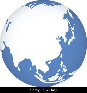 Symbol für den Vektorplaneten Erde. Flacher Planet, Vektorgrafiken mit flachem Design für Web-Banner, Web und mobile Geräte. Grafik des Symbols "Vector Earth" Stock Vektor