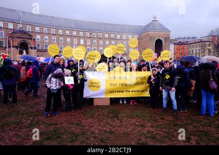 Bristol Climate Strike 28. Februar 2020 Stockfoto