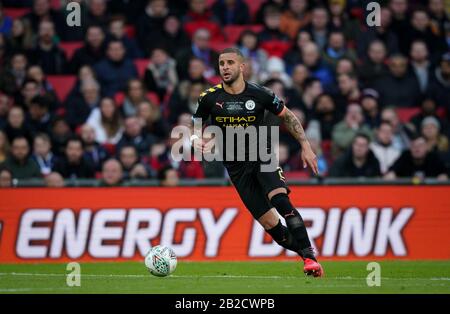 London, Großbritannien. März 2020. Kyle Walker of Man City beim Carabao-Cup-Endspiel zwischen Aston Villa und Manchester City im Wembley-Stadion, London, England am 1. März 2020. Foto von Andy Rowland. Kredit: Prime Media Images/Alamy Live News Stockfoto