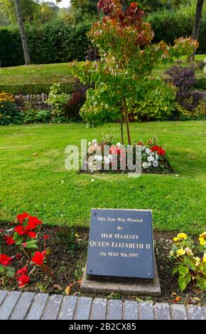 Aberfan Memorial Garden, auf dem Gelände der Pantglas Junior School, wo es 1966 zu der Katastrophe kam, bei der 116 Kinder und 28 Erwachsene, Wales, getötet wurden Stockfoto