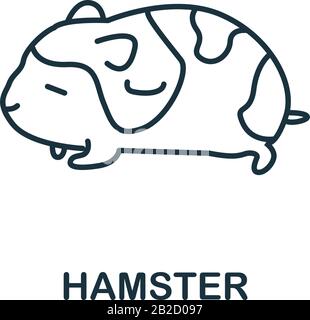 Hamstersymbol aus der Sammlung von Heimtieren. Einfaches Linienelement Hamster Symbol für Vorlagen, Webdesign und Infografiken Stock Vektor
