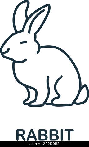 Kaninchen-Symbol aus der Sammlung von Heimtieren. Einfaches Linienelement Rabbit Symbol für Vorlagen, Webdesign und Infografiken Stock Vektor