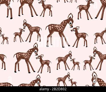 Nahtlose Süße Tiere. Hintergrund Für Baby Deer. Tiere Drucken. - Abbildung. Stockfoto