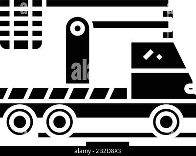 Schwarzes Symbol für Industriekran, Konzeptabbildung, Symbol für Vektorgrafiken, Glyph-Zeichen. Stock Vektor