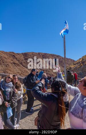 Markt am 'Viaducto La Polvorilla', 4200m als, Endstation der 'Tren a las Nubes', Provinz Salta, Anden, NW Argentinien, Lateinamerika Stockfoto