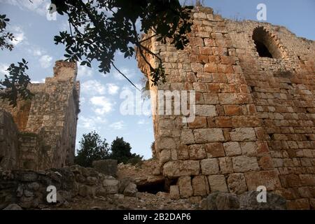 Yekhiam National Park Castle in Israel für Urlaubsreisen Stockfoto