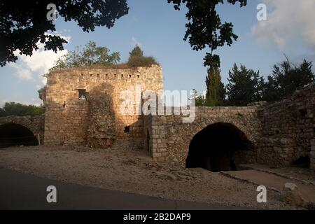 Yekhiam National Park Castle in Israel für Urlaubsreisen Stockfoto