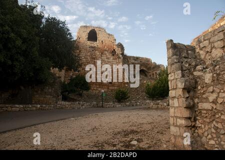 Yekhiam National Park Castle in Israel für Urlaubsreisen Stockfoto
