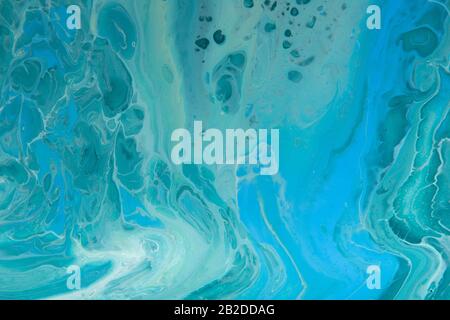 Aquamarin Luxury Spiral Nature Muster. Abstraktes Kunstwerk. Stockfoto