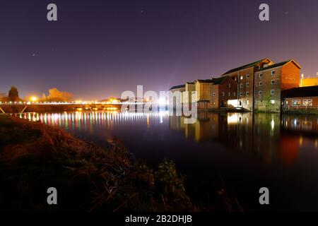 Queens Mill & Footbridge in Castleford, West Yorkshire Stockfoto