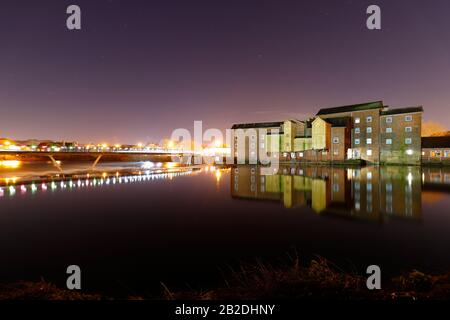 Queens Mill & Footbridge in Castleford, West Yorkshire Stockfoto