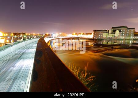 Queens Mill & Footbridge in Castleford, West Yorkshire Stockfoto