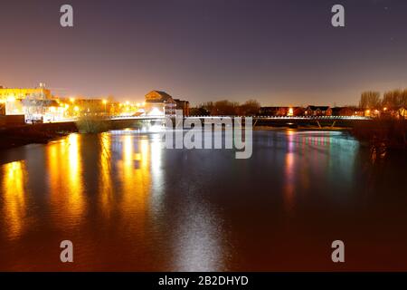 Queens Mill & Footbridge in Castleford, West Yorkshire Stockfoto