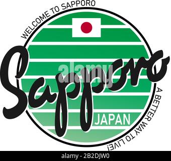 Sapporo Japan Design City Vector Art Illustration Stock Vektor