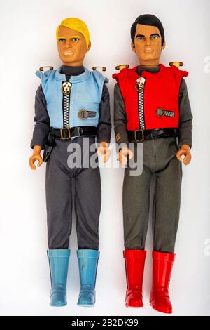 Kapitän Blue und Scarlet Stockfoto