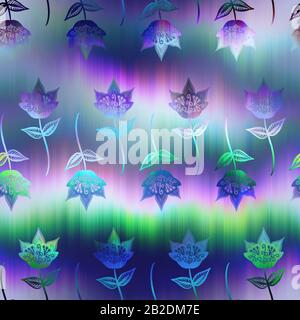 Surreales Overlay-Farbfeld mit Overlay-Muster Stockfoto