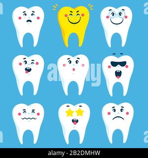 Flat Dental Cartoon Illustration für Ihr Design Stock Vektor