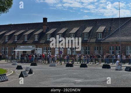 Besucherzentrum, Stammlager ich Konzentrationslager Auschwitz-Birkenau, Auschwitz, Polen Stockfoto