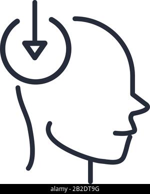 Alzheimers Krankheit neurologisches Gehirn beschädigt Vektor Illustration Linienstil Symbol Stock Vektor