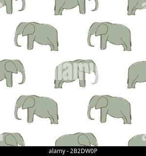 Vector Elephants nahtloser Hintergrund. Stock Vektor