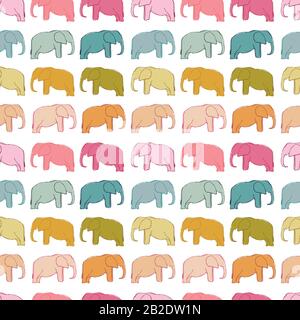 Vector Elephants nahtloser Hintergrund. Stock Vektor