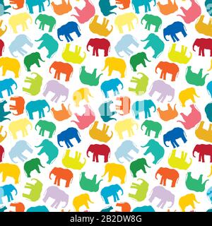 Vector Elephants nahtloser Hintergrund. Stock Vektor