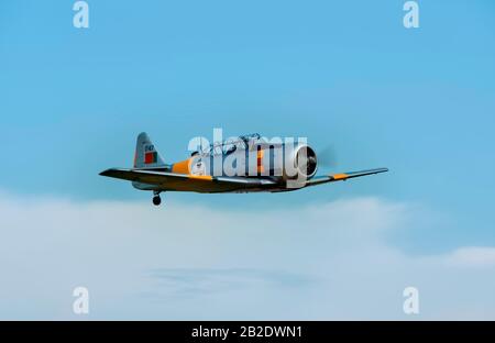 T-6 Harvard Flypast. Stockfoto