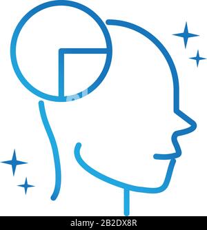 Alzheimers Krankheit neurologische Hirnüberlegung Vektor-Abbildung Gradientenlinie Symbol Stock Vektor