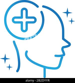 Alzheimers Krankheit neurologisches Gehirn medizinische Vektor-Abbildung Gradientenlinie Symbol Stock Vektor