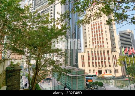 Hongkong, CHINA - CIRCA JANUAR 2019: Blick auf Hongkong tagsüber. Stockfoto