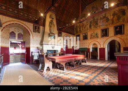 Die Banqueting Hall in Castell Coch (Red Castle), Tongwynlais, Wales Stockfoto