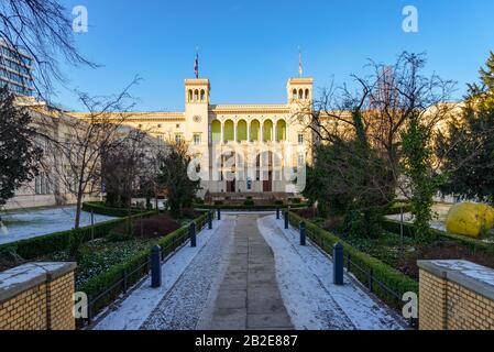 Hamburger Bahnhof ehemaliger Bahnhof, neuestes Museum für moderne und zeitgenössische Kunst in Berlin, Deutschland im Winter. Stockfoto