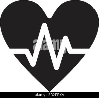 Herzsymbol Vorlage schwarz Farbe editierbar. Herzo-Symbol Flache Vektorgrafiken für Grafik- und Webdesign. Stock Vektor