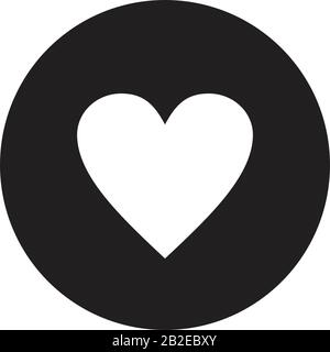 Herzsymbol Vorlage schwarz Farbe editierbar. Herzo-Symbol Flache Vektorgrafiken für Grafik- und Webdesign. Stock Vektor