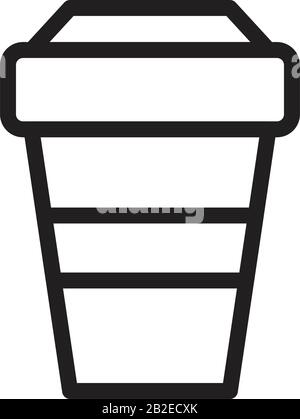 Kaffeetasse und Glassymbol Vorlage schwarz Farbe editierbar. Symbol für Kaffeetasse und Glas Flache Vektorgrafiken für Grafik- und Webdesign. Stock Vektor