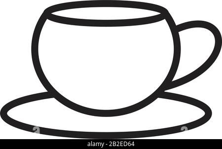 Kaffeetasse und Glassymbol Vorlage schwarz Farbe editierbar. Symbol für Kaffeetasse und Glas Flache Vektorgrafiken für Grafik- und Webdesign. Stock Vektor