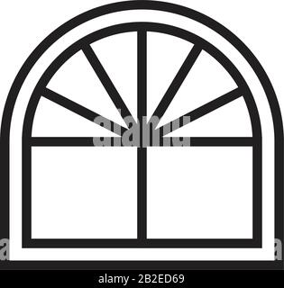 Fenstersymbol Vorlage schwarz editierbar. Fenstersymbol Symbol flache Vektorgrafik für Grafik- und Webdesign. Stock Vektor