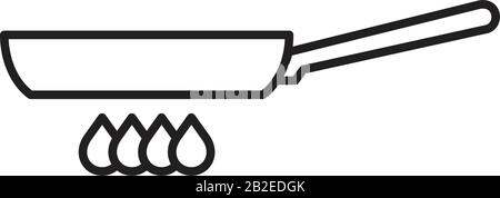 Bratpfanne Symbolvorlage schwarz Farbe editierbar. Braying Pan Symbol Symbol Flat Vector Illustration für Grafik- und Webdesign. Stock Vektor