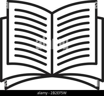 Buchsymbol Vorlage schwarz editierbar. Buchsymbol Symbol Flat Vector Illustration für Grafik- und Webdesign. Stock Vektor