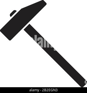 Hammer Icon Template schwarz Farbe editierbar. Hammer Symbol Symbol Flat Vector Illustration für Grafik- und Webdesign. Stock Vektor