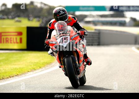 Scott Redding (GBR), Ducati Panigale V4 R, WorldSBK 2020. Freitagspraxis 2. Phillip Island Circuit, Victoria, Australien. Februar 2020 Stockfoto