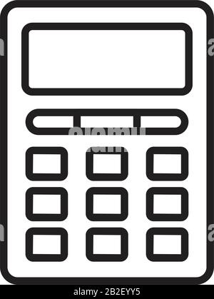 Rechnersymbol Vorlage schwarz editierbar. Taschenrechner-Symbol Symbol flache Vektorgrafik für Grafik- und Webdesign. Stock Vektor