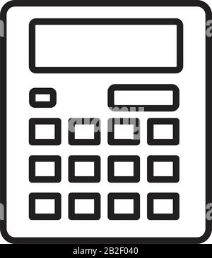 Rechnersymbol Vorlage schwarz editierbar. Taschenrechner-Symbol Symbol flache Vektorgrafik für Grafik- und Webdesign. Stock Vektor