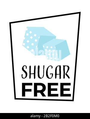 Kein Zuckeretikett, süßenfreies Lebensmittelprodukt isoliertes Symbol Stock Vektor