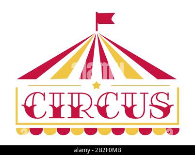 Großes Top-Zelt, Zirkus-Show isolierte Ikone, lustige Messe Stock Vektor