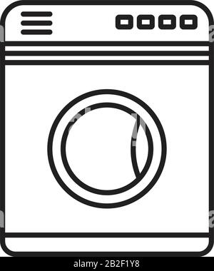 Farbvorlage für Waschmaschinensymbole schwarz editierbar. Symbol für Waschmaschinen Symbol für flache Vektorgrafiken für Grafik- und Webdesign. Stock Vektor