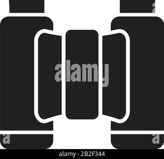 Ferngläser Symbolvorlage schwarz Farbe editierbar. Symbol für Ferngläser Symbol Symbol für flache Vektorgrafiken für Grafik- und Webdesign. Stock Vektor